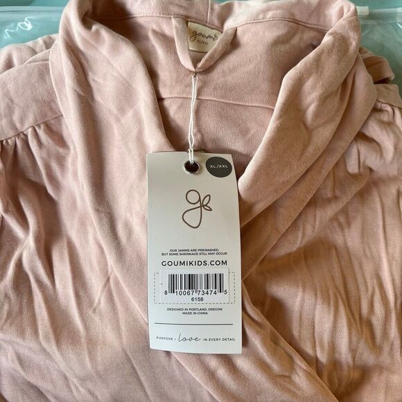 NWT Goumi Kids Mom Rose Robe XL/XXL Bamboo Organic Cotton Pink Pockets Maternity - Picture 3 of 3